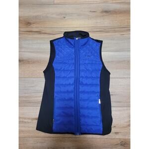Lauren Ralph Lauren Vest Womens Medium Blue Quilted Full LRL Active